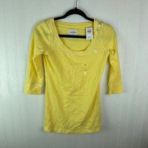 Abercrombie &‎ Fitch Kids Yellow 3/4 sleeve T-shirt size XL NWT.